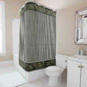 Rideaux De Douche Rustique Mountain Cabine Lodge Black White Pine Co (En situation)