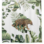 Rideaux De Douche Safari de la jungle tropicale Jaguar botanique (Devant)