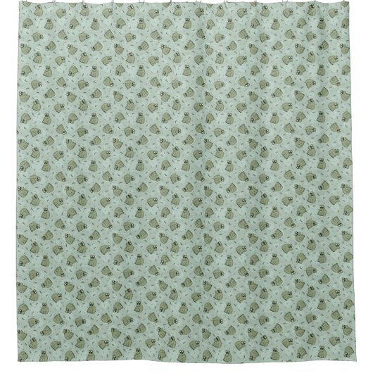 Rideaux De Douche Sage Bubble Frogs - laurier vert enfants motif. (Devant)