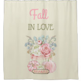Rideaux De Douche Sage d'ivoire rose Citrouille de Thanksgiving Shab (Devant)