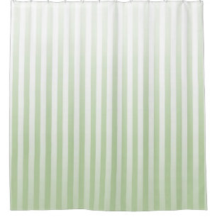 Rideaux De Douche Sage doux et bandes blanches