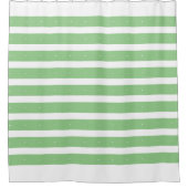 Rideaux De Douche Sage et bandes blanches (Devant)