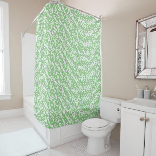 Rideaux De Douche Sage et blanc. Nombres Mathématiques.