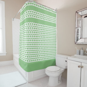 Rideaux De Douche Sage et blanc Vagues de bulles modernes