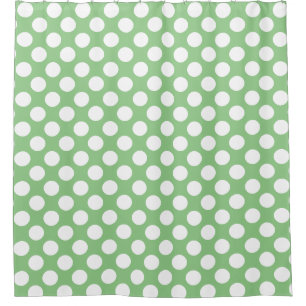 Rideaux De Douche Sage : Grand Motif blanc Polka Dot