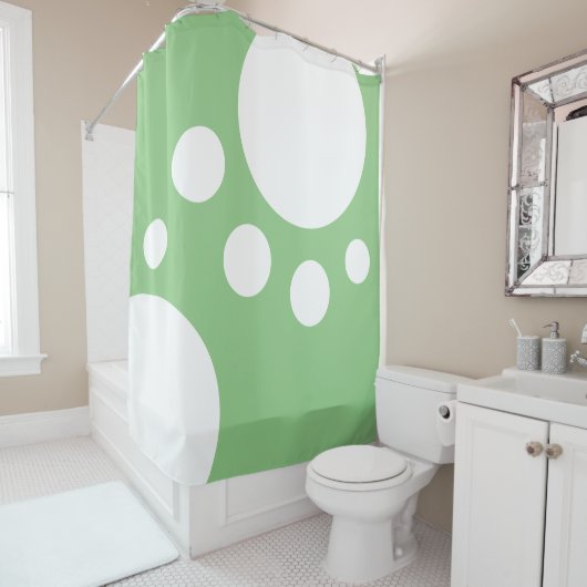 Rideaux De Douche Sage Green : Doigts modernes en blanc (En situation)