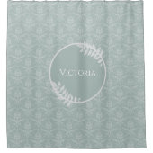 Rideaux De Douche Sage Green Elegant Damask Personnalisé (Devant)