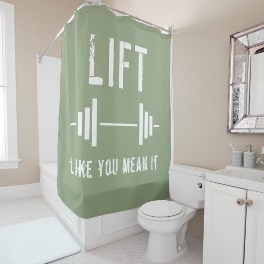 Rideaux De Douche Sage Green Remise En Forme Fitness (En situation)