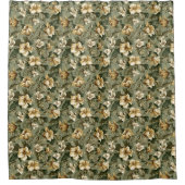 Rideaux De Douche Sage Green Shower Curtain Luxury Floral Design (Devant)