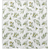 Rideaux De Douche Sage Green Watercolor Olives (Devant)