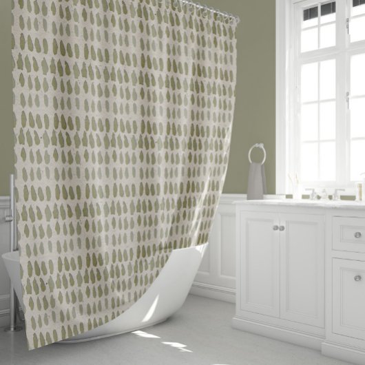 Rideaux De Douche Sage Stripes De Brush Strokes