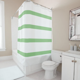 Rideaux De Douche Sage vert et blanc minimes rayures Bureau