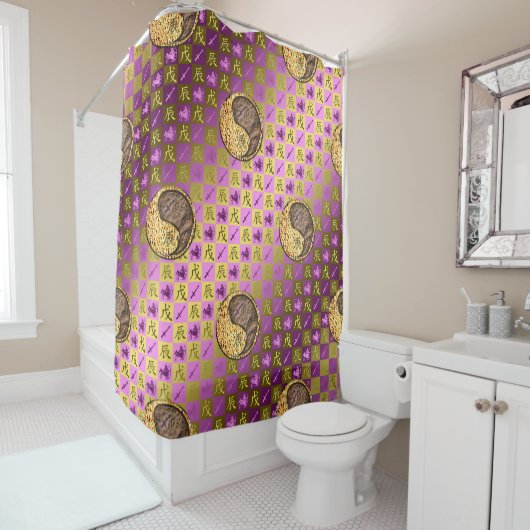 Rideaux De Douche Sagittaire & Dragon de Terre (En situation)