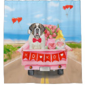 Rideaux De Douche Saint Bernard Chien Saint Valentin Camion Douche (Devant)