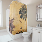 Rideaux De Douche Saint François D'Assise Prêchant Aux Oiseaux (En situation)