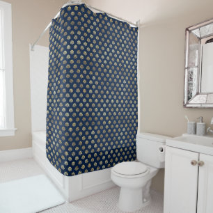 Rideaux De Douche Saint-Jacques d'or sur bleu