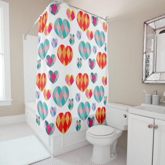 Rideaux De Douche Saint Valentin Art déco (En situation)