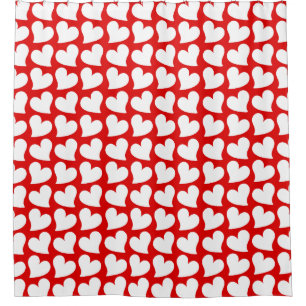 RIDEAUX DE DOUCHE SAINT VALENTIN COEURS ROUGES ET BLANCS SAINT VALEN
