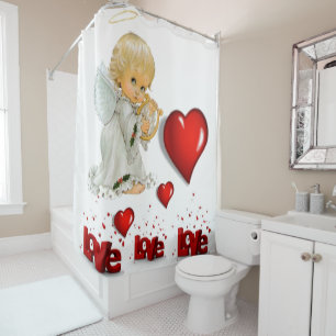 Rideaux De Douche Saint Valentin Douche rideau, Amour, Ange