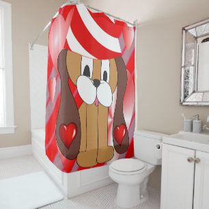 Rideaux De Douche Saint Valentin Douche rideau, Chien
