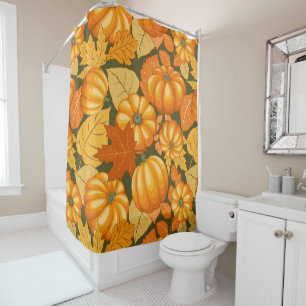 Rideaux De Douche Saison d'automne Halloween Citrouille Motif