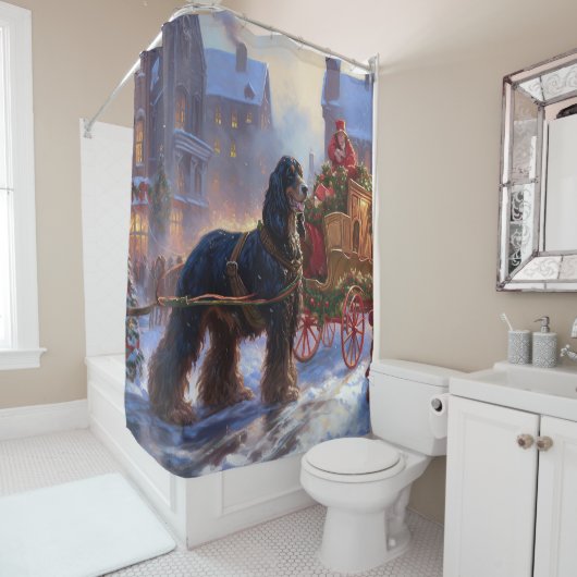 Rideaux De Douche Saison de Noël Cocker Spaniel (En situation)