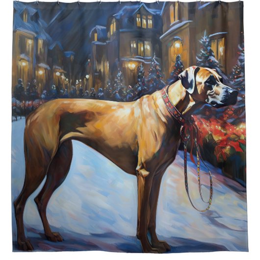 Rideaux De Douche Saison de Noël de Rhodesian Ridgeback (Devant)