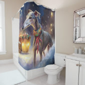 Rideaux De Douche Saison de Noël Greyhound (En situation)