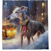 Rideaux De Douche Saison de Noël Greyhound (Devant)