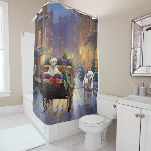 Rideaux De Douche Saison de Noël maltaise (En situation)