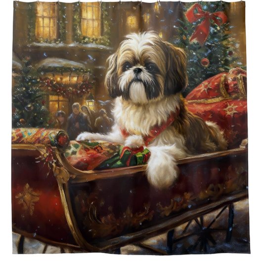 Rideaux De Douche Saison de Noël Shih Tzu (Devant)