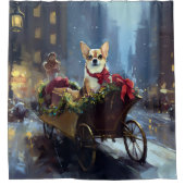Rideaux De Douche saison des fêtes de Noël de chihuahua (Devant)
