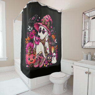 Rideaux De Douche Saison effrayante Gentil fantôme en chapeau de sor