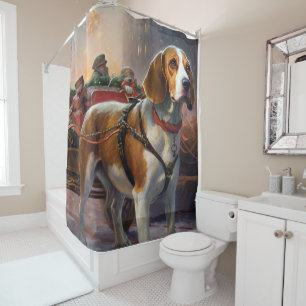 Rideaux De Douche Saison festive de Noël beagle