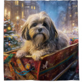 Rideaux De Douche Saison Festive de Noël de Lhasa Apso (Devant)