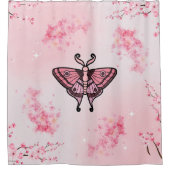 Rideaux De Douche Sakura Bliss, Pink Moth, Arrière - plan Sakura (Devant)