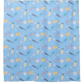 Rideaux De Douche Salle de bain Motif bleu (Devant)