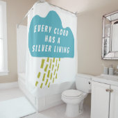 Rideaux De Douche Salle de bain personnalisée Cloud Silver (En situation)