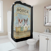 Rideaux De Douche Salle de bain pour chien de Boston Terrier (En situation)