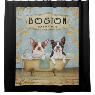 Rideaux De Douche Salle de bain pour chien de Boston Terrier