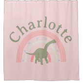 Rideaux De Douche Salle de bain pour filles Dinosaur arc-en-ciel ros (Devant)