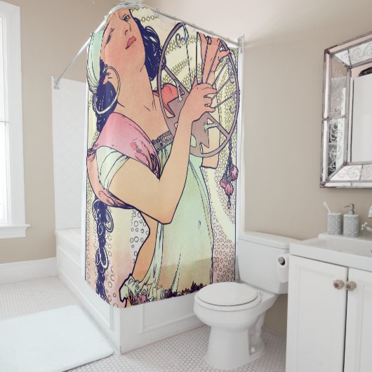 Rideaux De Douche Salome, Alphonse Mucha (En situation)