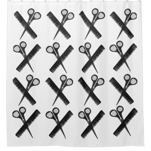 Rideaux De Douche Salon de coiffure pour peigne de ciseaux (Devant)