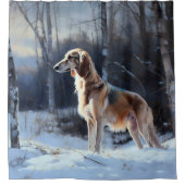 Rideaux De Douche Saluki Laisser neiger Noël (Devant)