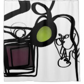 Rideaux De Douche Salutations de Philydion : Abstrait noir & blanc (Devant)