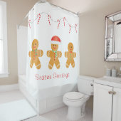 Rideaux De Douche Salutations de saison Gingerbread Hommes (En situation)