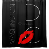 Rideaux De Douche Salutations de Washington DC Red Lipstick Kiss (Devant)