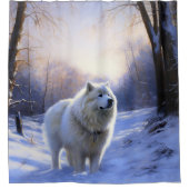 Rideaux De Douche Samoyed Let It Snow Christmas (Devant)