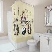 RIDEAUX DE DOUCHE SAMURAI CHAUSSURES EN SKULL, SKELETON, TATOS BOUTT (En situation)