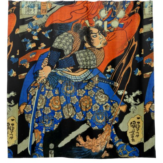 RIDEAUX DE DOUCHE SAMURAI JAPONAIS (Devant)